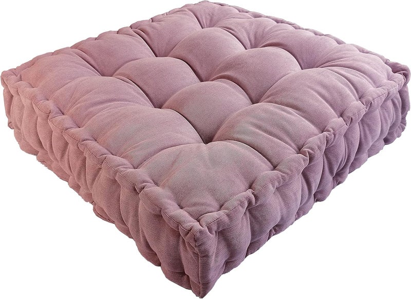 Verpert Floor Pillow 25x25 Inch Square Meditation Cushion Floor Seating for Adults Oversized Tufted seat Cushion Reading Nook for Kids, Yoga Meditation Pillow for Sitting on Floor (Purple) - Image 1
